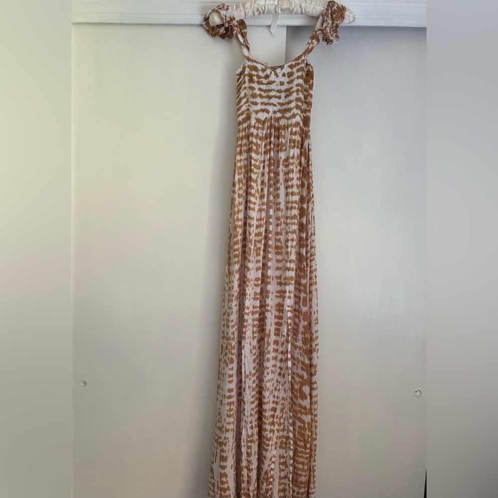 Tiare Hawaii Tan Tie Dye Hollie Maxi Dress